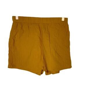 Universal Thread S Rust Orange Cotton Textured High Rise Shorts Pull On Pockets